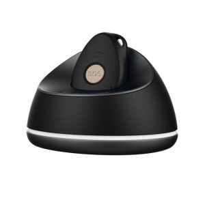 Compact lone worker emergency alert device with SOS button for safety.